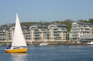 Ein Segelboot im Flensburger Hafen Ein Segelboot im Flensburger Hafen