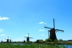 Windmühlen im holländischen Kinderdijk