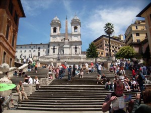 Die Spanische Treppe zur Santa Trinita dei Monti Kirche