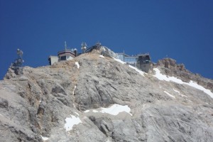 Die Bergstation auf der Zugspitze, Deutschlands höchstem Berg